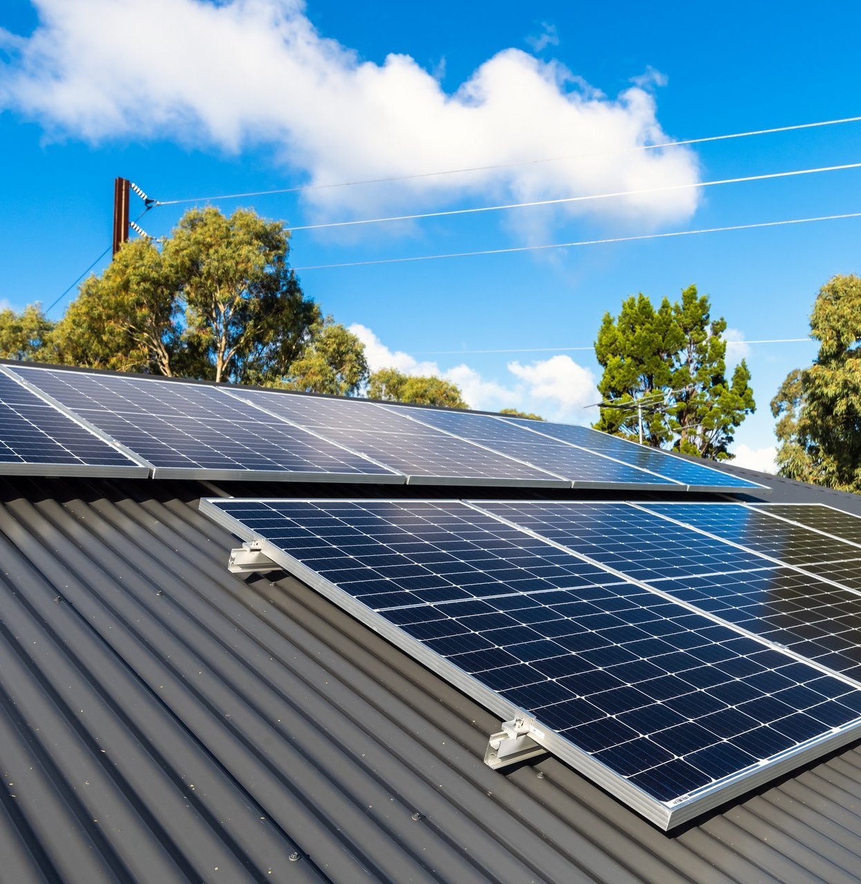 solar panels on roof